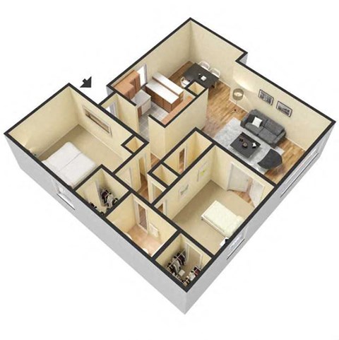2 Bedroom 1 Bath
